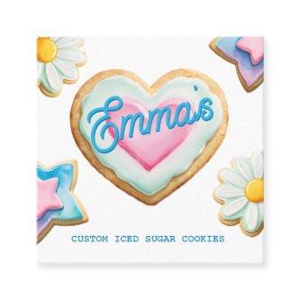 iced sugar cookie bakery logo small business square