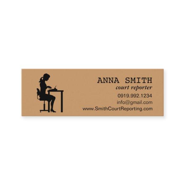 Icon Silhouette Court Reporter Typist Secretary Mini