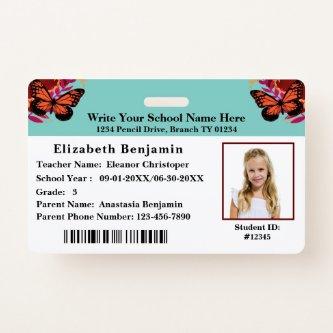 ID Identification Card School Student Bar Code Badge