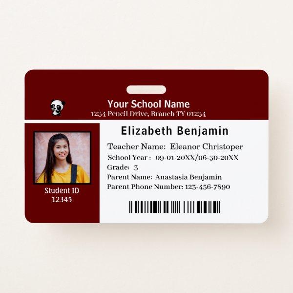 ID Identification Card Student Child Kids School   Badge
