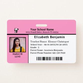 ID Identification Card Student Child Kids School  Badge