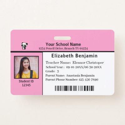 ID Identification Card Student Child Kids School  Badge