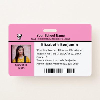 ID Identification Card Student Child Kids School  Badge