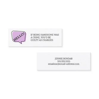 If Being Handsome Fun Dating Calling Card