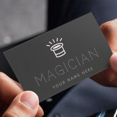 Illusionist Magician Magic Hat Card Black & White