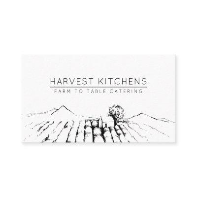 Illustrated Farm Field Catering Business Caterer