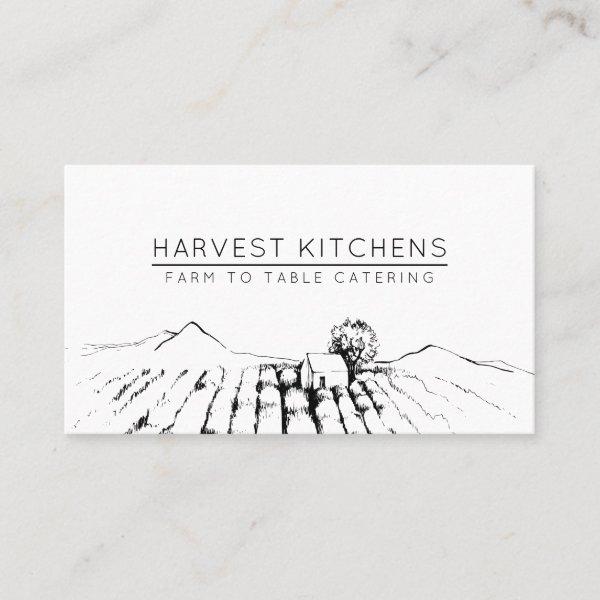 Illustrated Farm Field Catering Business Caterer