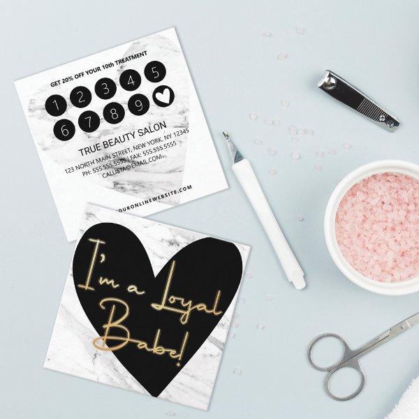 I'm Loyal Babe Gold Marble Heart Customer Loyalty Card