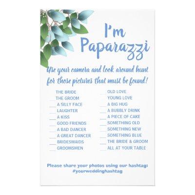 I'm paparazzi Game Card Eucalyptus Wedding Flyer