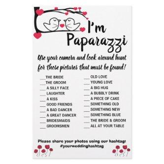 I'm paparazzi Game Card Love Bird Wedding Flyer