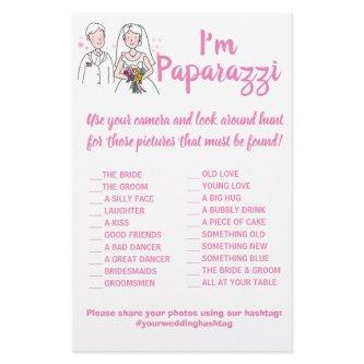 I'm paparazzi Game Card Pink Love Wedding Flyer
