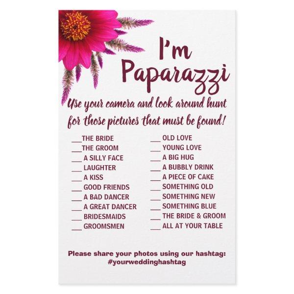 I'm paparazzi Game Card Purple Flower Wedding Flyer