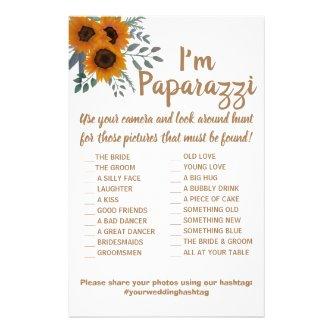 I'm paparazzi Game Card Sunflowers Wedding Flyer