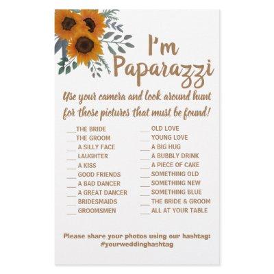 I'm paparazzi Game Card Sunflowers Wedding Flyer