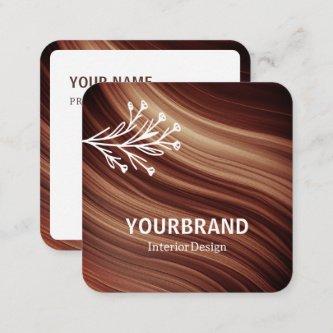 Image Template Modern Branch Mahaghoni Wood Brown Square