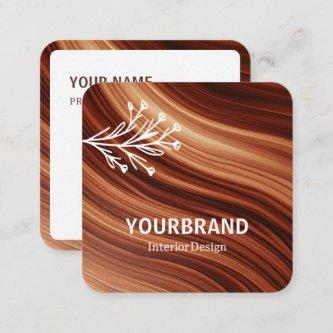 Image Template Modern Branch Mahaghoni Wood Brown Square