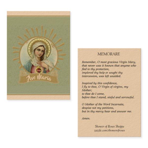 Immaculate Mary Memorare Holy Card