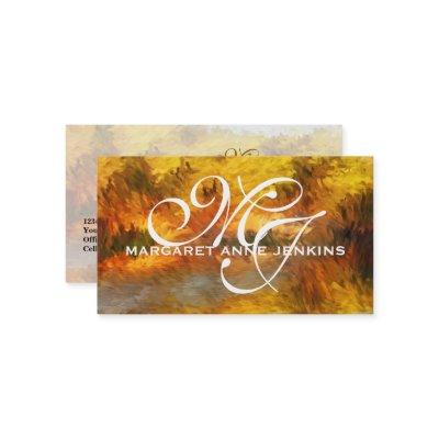 Impressionistic Golden Hues Monogrammed