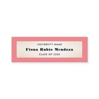 Impressive Coral Gold Graduation Name Insert