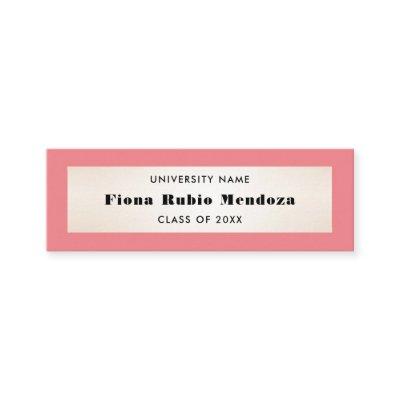 Impressive Coral Gold Graduation Name Insert