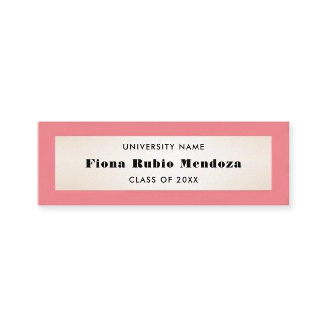 Impressive Coral Gold Graduation Name Insert