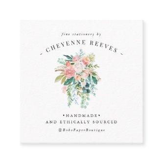 In Bloom | Blush Vintage Floral Logo Square