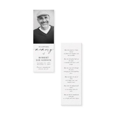 In Loving Memory Funeral Memorial Bookmarks Card