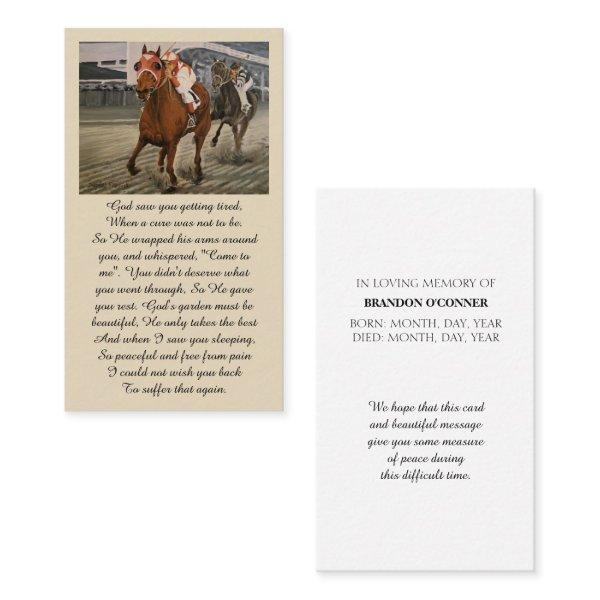 In Loving Memory Match Race Sympathy Card