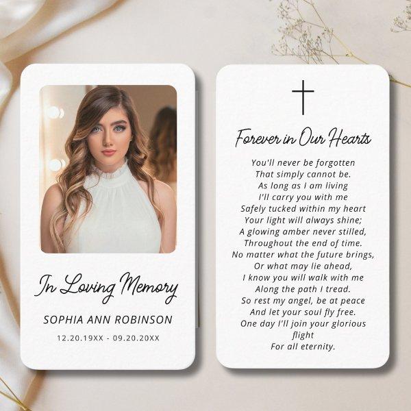 In Loving Memory Photo Funeral Prayer Card