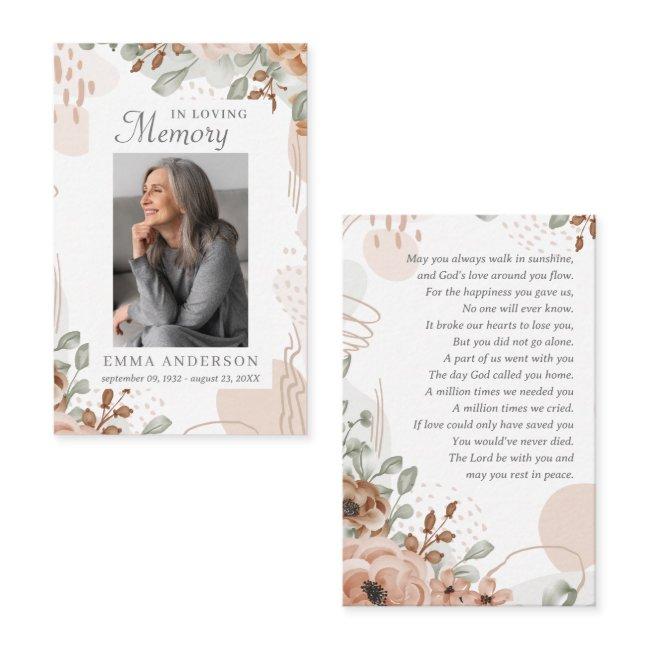 In Loving Memory | Photo Funeral Prayer Card