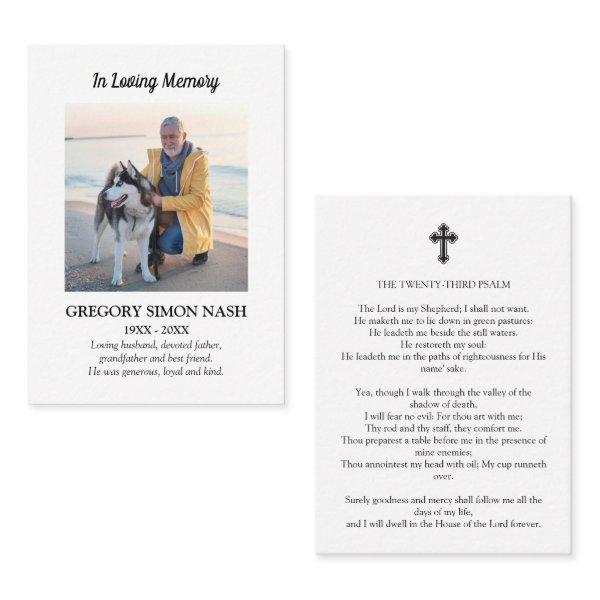 In Loving Memory Photo Funeral Prayer Card