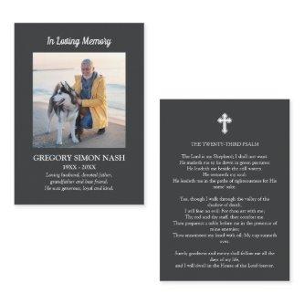 In Loving Memory Photo Gray Funeral Card
