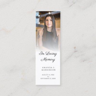 In Loving Memory Photo Simple Funeral Bookmark Mini