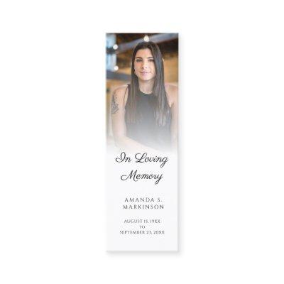 In Loving Memory Photo Simple Funeral Bookmark Mini