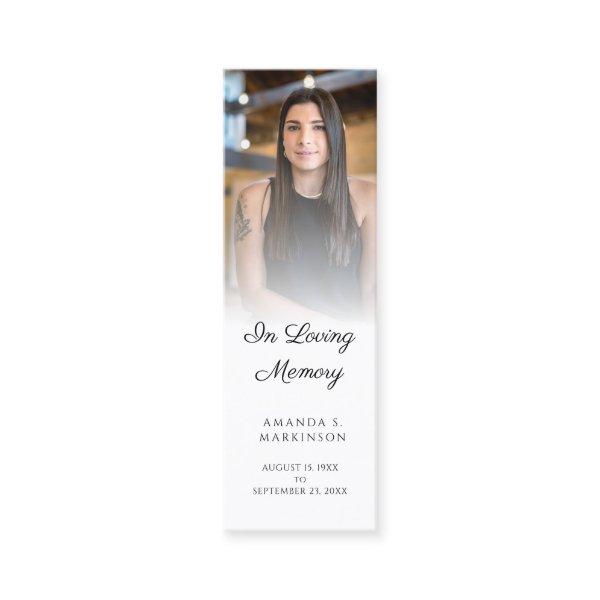 In Loving Memory Photo Simple Funeral Bookmark Mini