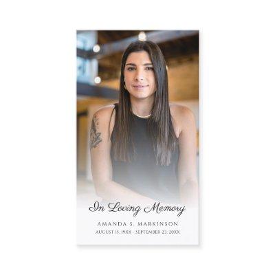 In Loving Memory Photo Simple Funeral Prayer Card