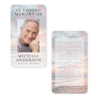 In Loving Memory Sunset Memorial Prayer Card