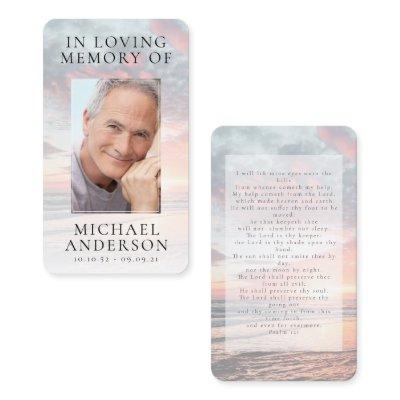 In Loving Memory Sunset Memorial Prayer Card