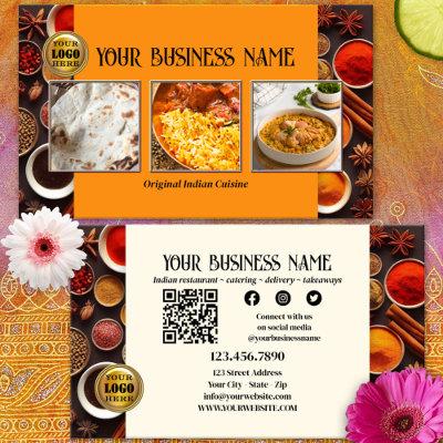 Indian Restaurant QR Code Photo Social Media
