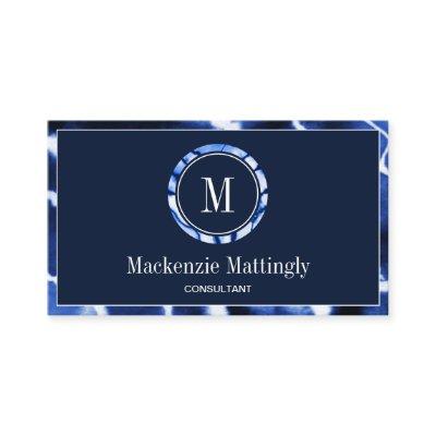 Indigo Blue Marble Agate Professional Monogram