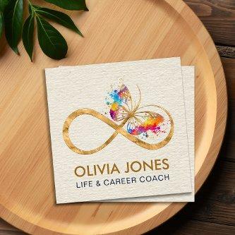 Infinity Symbol Butterfly Color Splatter Square