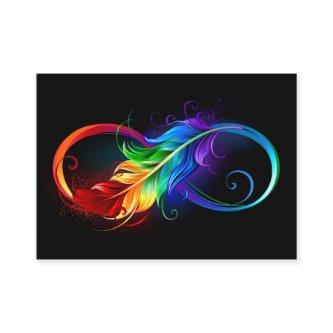 Infinity Symbol with Rainbow Feather