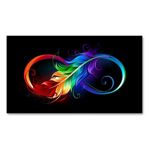 Infinity Symbol with Rainbow Feather  Magnet