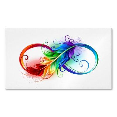 Infinity Symbol with Rainbow Feather  Magnet