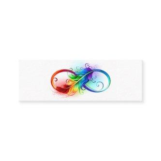 Infinity Symbol with Rainbow Feather Calling Card