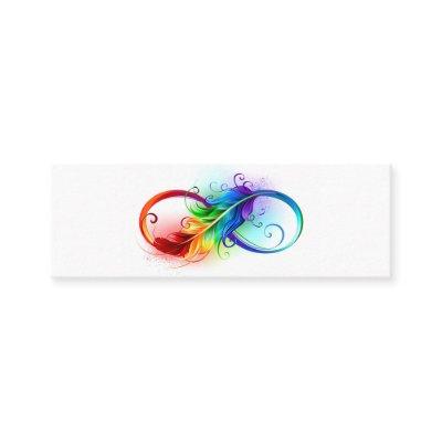 Infinity Symbol with Rainbow Feather Calling Card