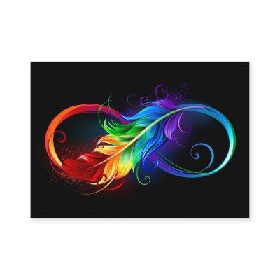 Infinity Symbol with Rainbow Feather Calling Card