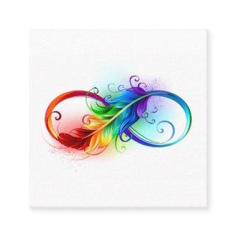 Infinity Symbol with Rainbow Feather Calling Card