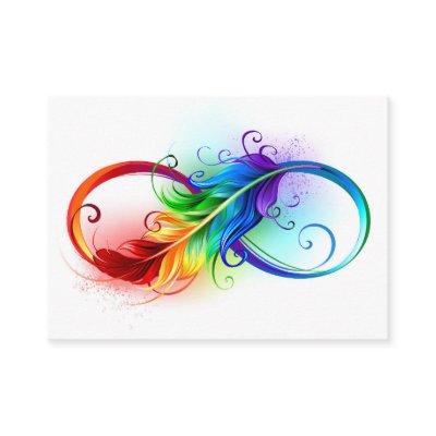 Infinity Symbol with Rainbow Feather Calling Card