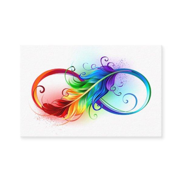 Infinity Symbol with Rainbow Feather Discount Card